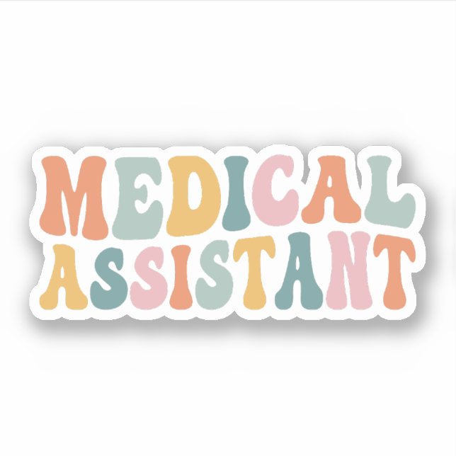 Sticker Assistant Médicale rétro, adjoint en médecine (Devant)