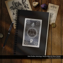 Astrologie Zodiaque foncée : Gemini Black & Silver