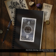 Astrologie Zodiaque foncée : Libra Black & Silver