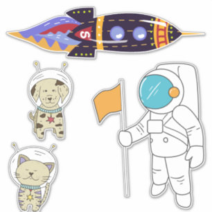 Sticker Astronaut et amis