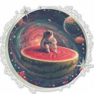 Sticker Astronaute Pastèque Espace