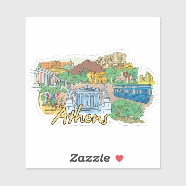 Sticker Athènes (Feuille)