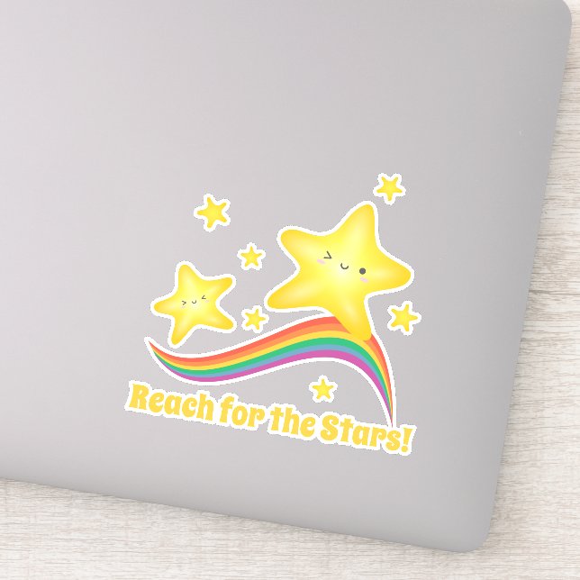 Sticker Atteindre Pour Les Étoiles Encourageant Les Mots M (Détail)