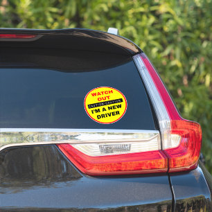 Sticker Attention, je suis un nouveau conducteur - Attenti