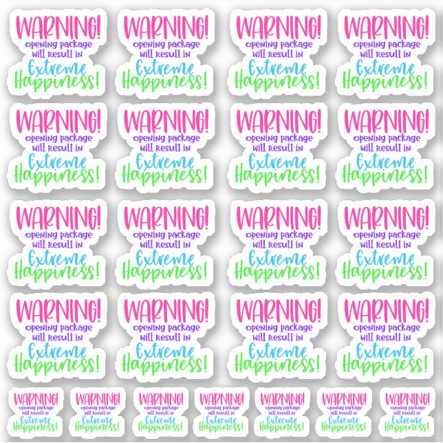 Sticker Attention! Le paquet d'ouverture se traduira par E (Devant)