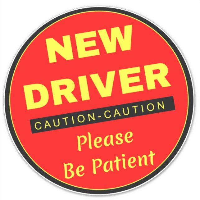 Sticker Attention Nouveau conducteur S'Il Vous Plaît Être  (Devant)