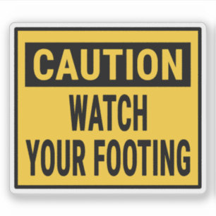 Sticker Attention Suivez votre pied de page
