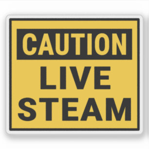 Sticker Attention vapeur vive