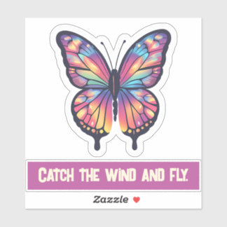 Sticker Attrape le vent et vole.