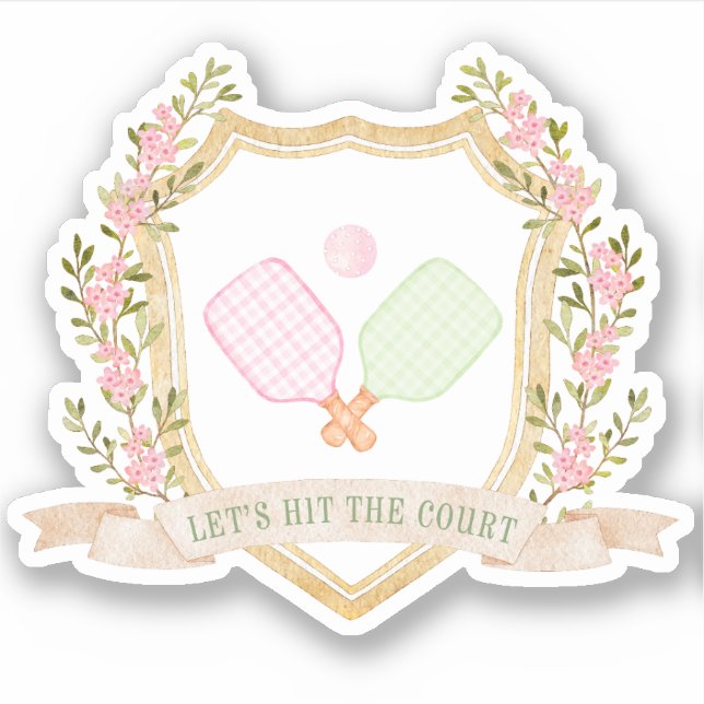 Sticker Attrapons la Cour | Pickleball Preppy (Devant)