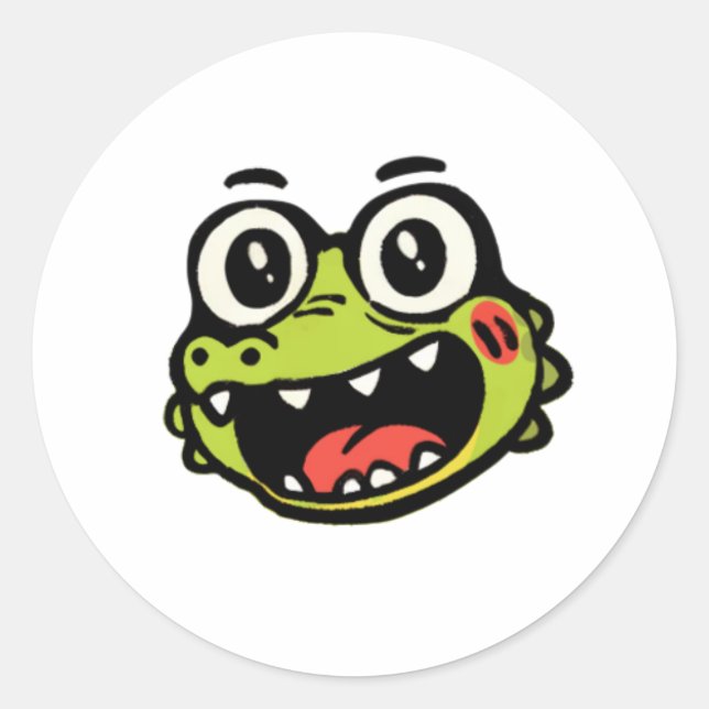 Sticker au crocodile heureux (Devant)