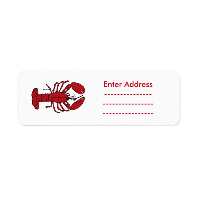 Sticker au homard rouge étiquette (Devant)