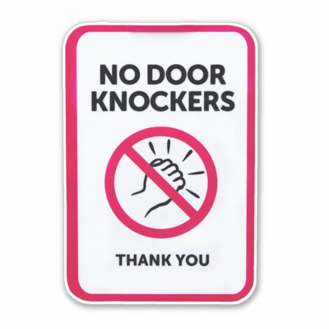 Sticker Aucun bouton de porte ne signe (Devant)