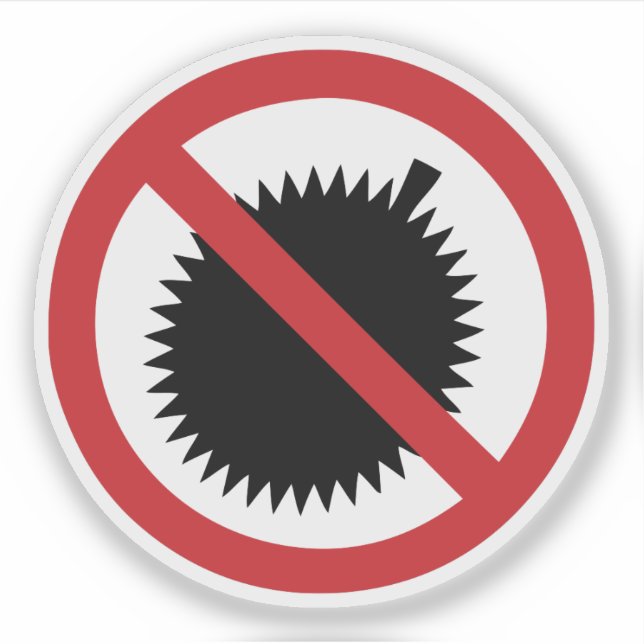 Sticker AUCUN Fruit Tropical Durian ⚠ signe thaï ⚠ (Devant)