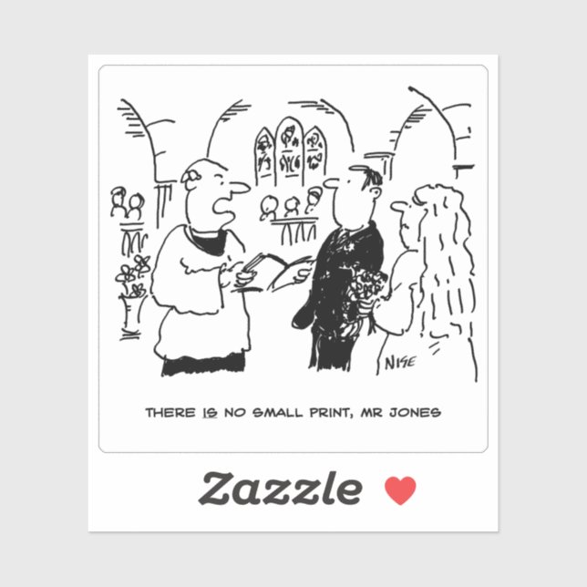 Sticker Aucun Petit Mariage D'Impression Vows Cartoon. (Feuille)