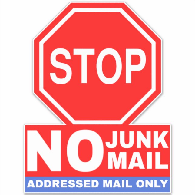 Sticker Aucun signe de courrier indésirable - Arrêter le c (Devant)