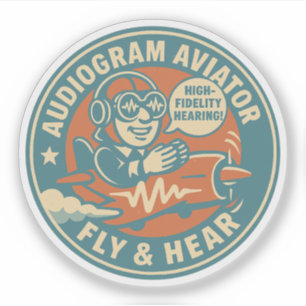 Sticker Audiogram Aviateur Voler & Entendre