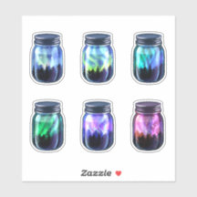 Aurora Borealis Northern Lights Galaxy Jar Set Sti