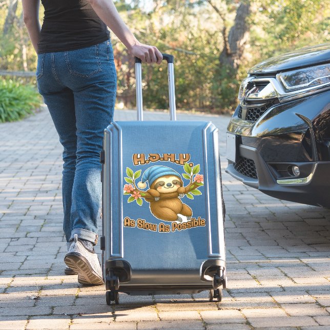 Sticker Aussi Lent Que Possible - Joli Sloth ASAP Classic  (Valise Insitu)