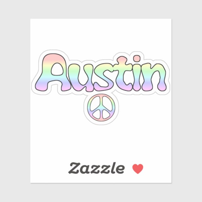 Sticker Austin TX Peace (Feuille)