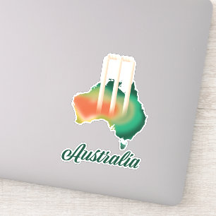 Sticker Australie Carte du cricket.