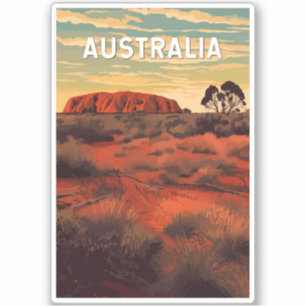 Sticker Australie Illustration Travel Art Vintage