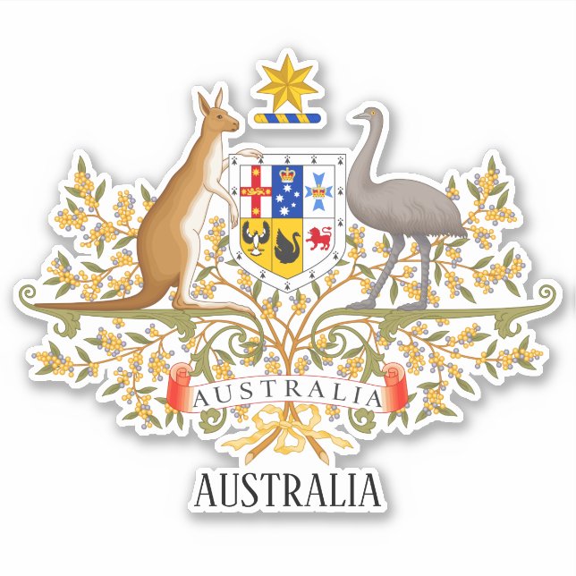Sticker Australie National Armoiries Patriotique (Devant)