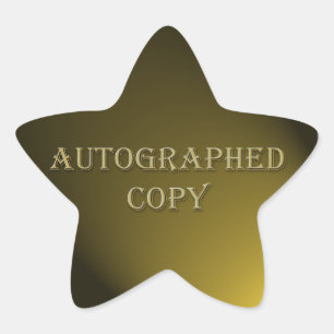 Sticker Auteur de copie autographiée de style or