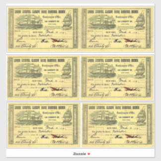 Sticker Authentic British Steamship Pass Vintage voyage