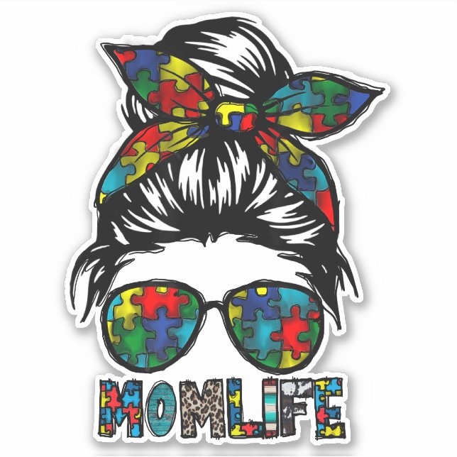 Sticker Autism Maman Vie, Sensibilisation sur l'autisme Jo (Devant)