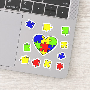 Sticker Autisme Acceptation Puzzle Sensibilisation sur l'a