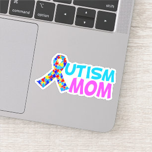 Sticker Autisme Maman mignonne Rose Bleu Fête des Mères