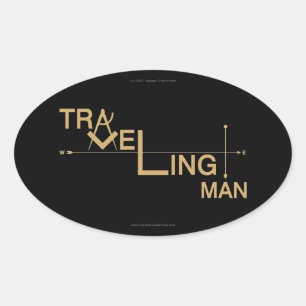 Sticker auto ovale de l'homme en déplacement