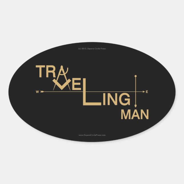 Sticker auto ovale de l'homme en déplacement (Devant)