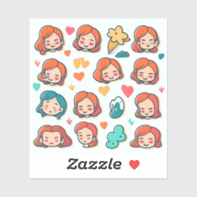 Sticker "autocollants animés pour ordinateur portable" "au (Feuille)