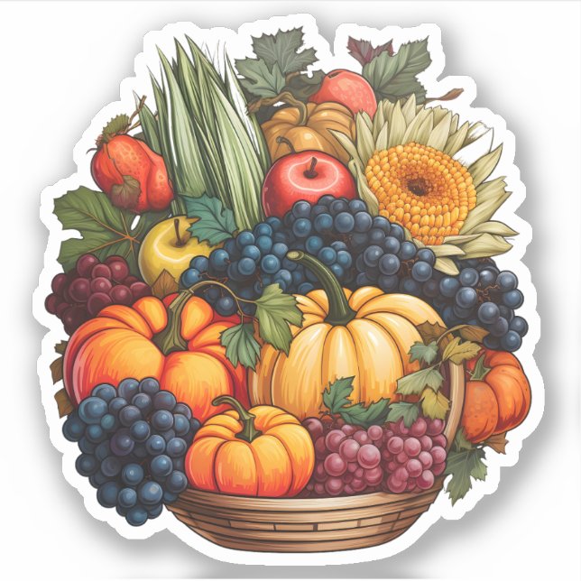 Sticker Automne Moisson Automne Thanksgiving Agrumes (Devant)