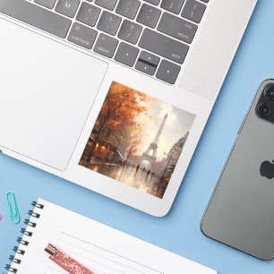 Sticker automne vintage à Paris France