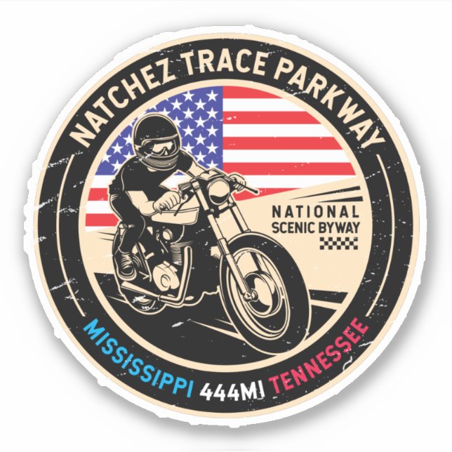 Sticker Autoroute nationale Pittoresque Natchez Trace Park (Devant)