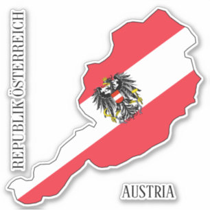 Sticker Autriche Drapeau Charme Carte Patriotique