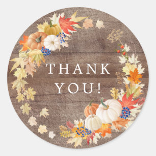 Sticker Autumn Leaf Citrouille douche Merci Favori