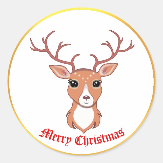 Sticker aux cerfs de Noël (Devant)