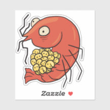 Sticker aux crevettes de cerise rouge rasé