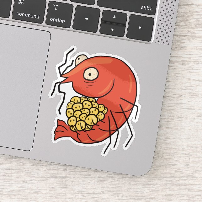 Sticker aux crevettes de cerise rouge rasé (Détail)