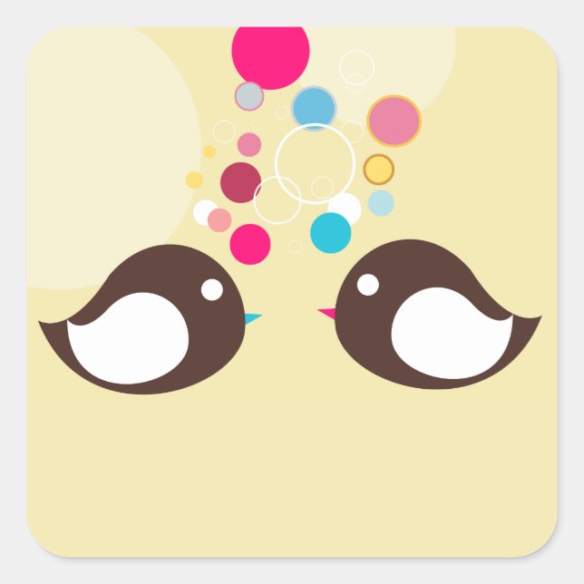 Sticker aux oiseaux doux (Devant)