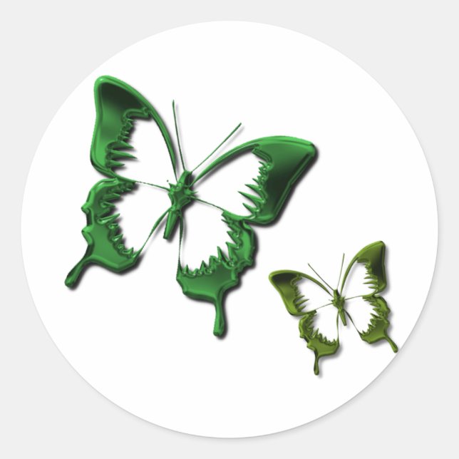 Sticker aux papillons verts (Devant)