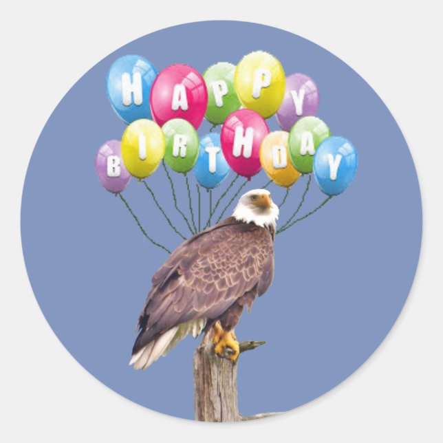 Sticker avec aigle d'anniversaire (Devant)