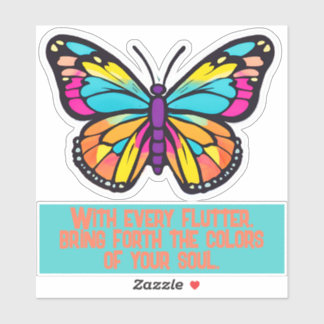 Sticker Avec chaque flutter...Sticker à papillon