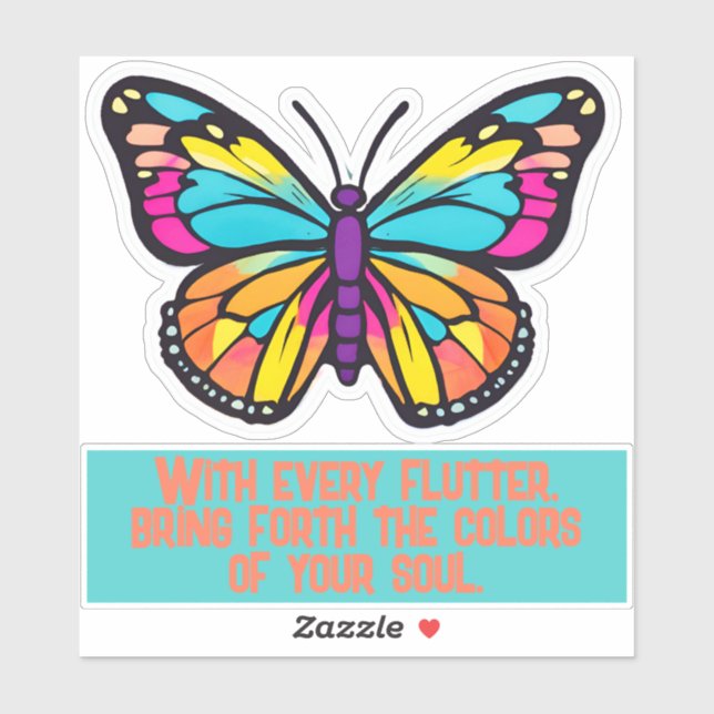 Sticker Avec chaque flutter...Sticker à papillon (Feuille)