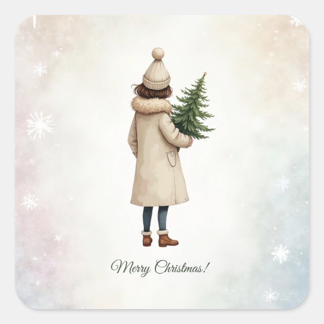 Sticker avec design de Noël (Devant)