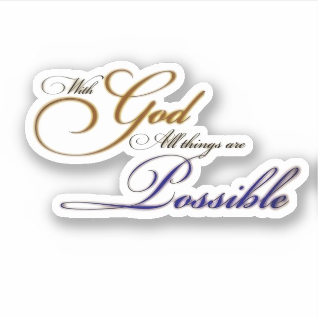 Sticker Avec Dieu toutes les choses sont possibles (Devant)